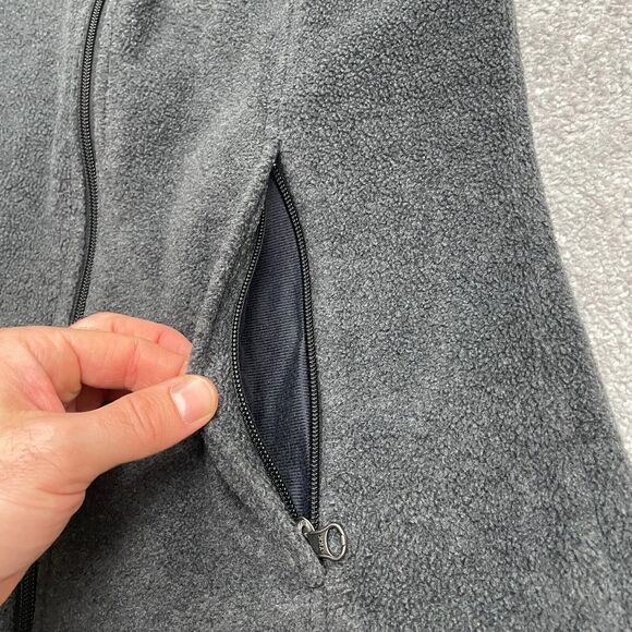 Columbia Benton Springs Fleece Jacket Vest Womens Small Dark Gray Outdoor Hiking - Picture 11 of 12